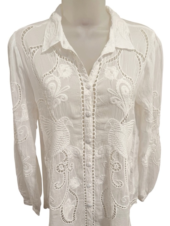 Johnny Was | Chryssie Camp Shirt In Roseann White - Embroidered - Boho - NWT - Picture 4 of 12